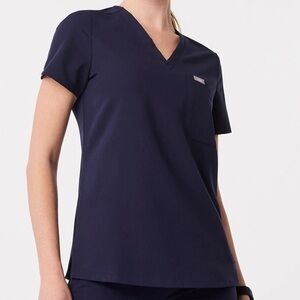 FIGS Catarina One-Pocket Scrub Top in navy blue